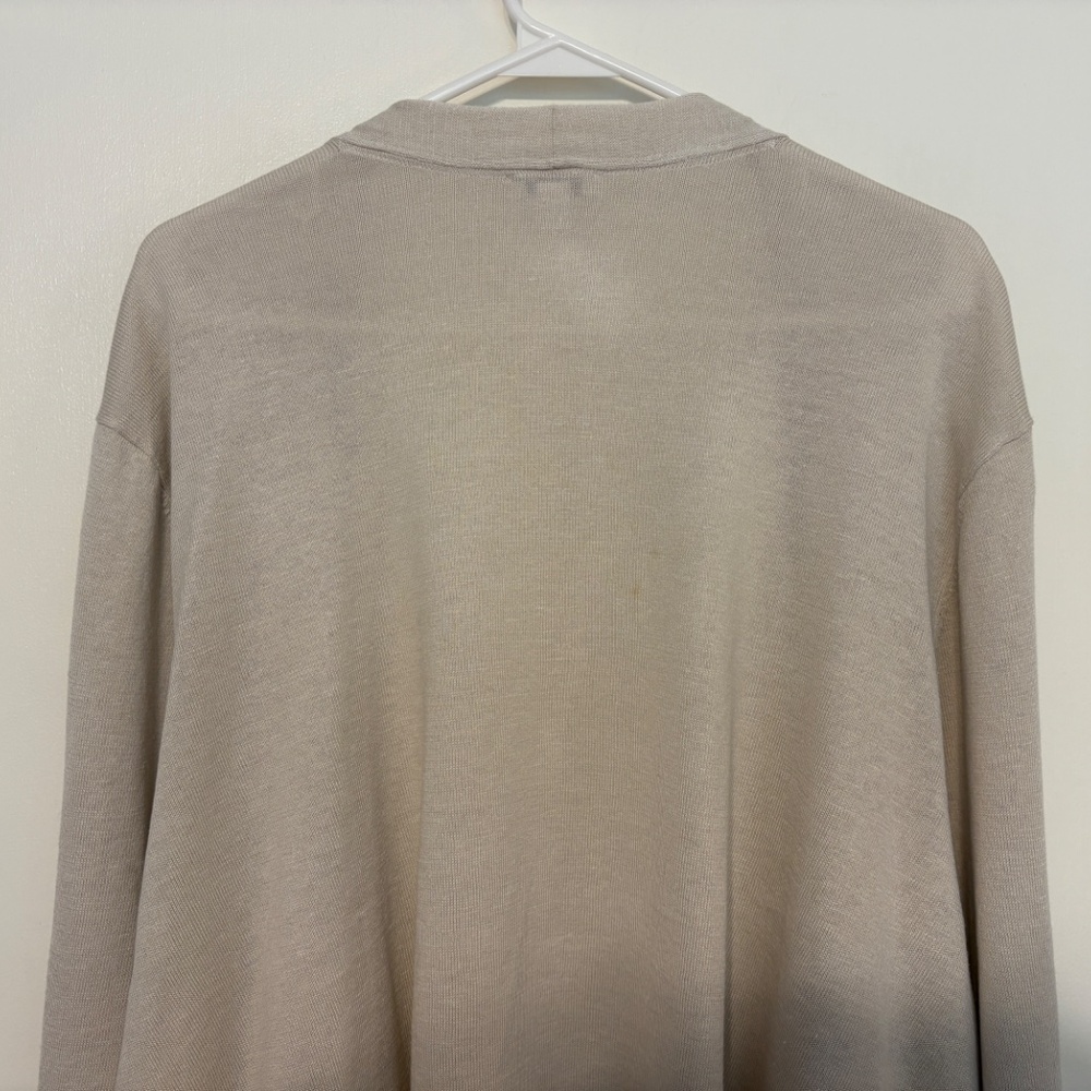 J. Jill Women's Plus Linen-Blend Open-Front Waterfall Cardigan Sweater 4X Beige - Picture 5 of 9